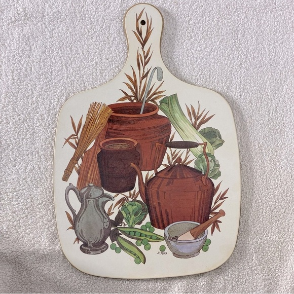 Vintage Harvest Bounty Melamine Cutting Boards Charcuterie Boards X2 - Picture 9 of 14